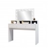 Coiffeuse 1 tiroir,  couleur blanc, Gamme Aria