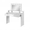 Coiffeuse 1 tiroir,  couleur blanc, Gamme Aria