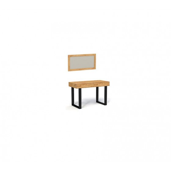 Coiffeuse en chêne, 2 tiroirs, 1 miroir, Gamme dali