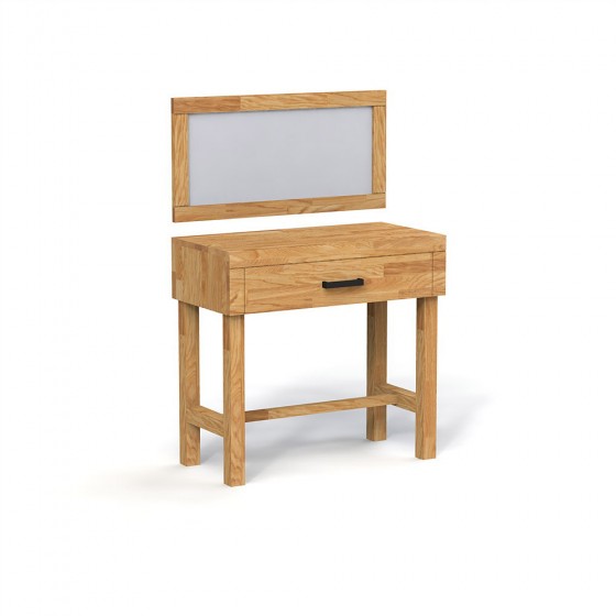 Coiffeuse en chêne, 1 tiroir, 1 miroir, Gamme atala