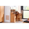 Coiffeuse en hêtre, 6 tiroirs, 1 porte, 1 miroir, Gamme burgos