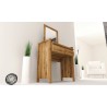 Coiffeuse en chêne, 2 tiroirs, 1 miroir, 1 étage en verre, Gamme carouge