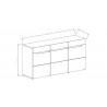 Commode 3 portes, 3 tiroirs, Gamme TOREKB