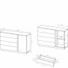 Commode 4 tiroirs et 1 porte , Gamme siena
