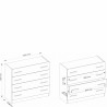 Commode contemporaine 4 tiroirs, Gamme moore