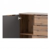 Commode en bois, 4 tiroirs, 2 portes, Gamme davos