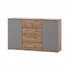 Commode en bois, 4 tiroirs, 2 portes, Gamme davos