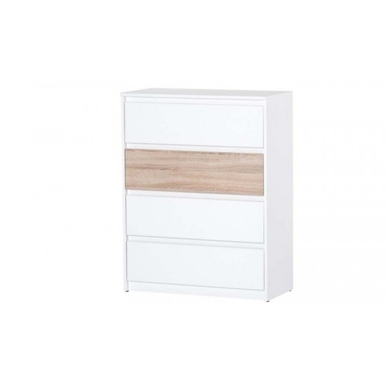 Commode en bois, 4 tiroirs, Gamme binche