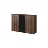 Commode en bois, 4 tiroirs, 2 portes, Gamme morat