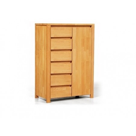 Commode en hêtre, 6 tiroirs, 1 porte, Gamme carouge