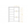 Commode en hêtre, 6 tiroirs, 1 porte, Gamme carouge