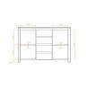 Commode en hêtre, 2 portes, 4 tiroirs centraux, Gamme carouge