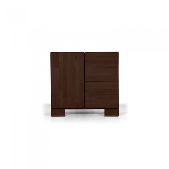 Commode en hêtre, 1 porte, 4 tiroirs, Gamme burgos