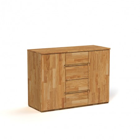 Commode en hêtre, 4 tiroirs centraux, 2 portes, Gamme lancy