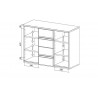 Commode en hêtre, 4 tiroirs centraux, 2 portes, Gamme lancy