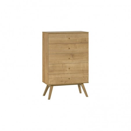 Commode en placage chêne, 5 tiroirs, Gamme Benidorm