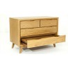 Commode en teck, 2 grands tiroirs, 2 petits tiroirs, Gamme genes