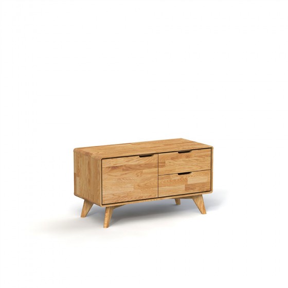 Commode en chêne, 1 porte, 2 tiroirs, Gamme zermatt