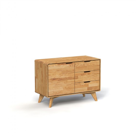 Commode en chêne, 1 porte, 3 tiroirs, Gamme zermatt