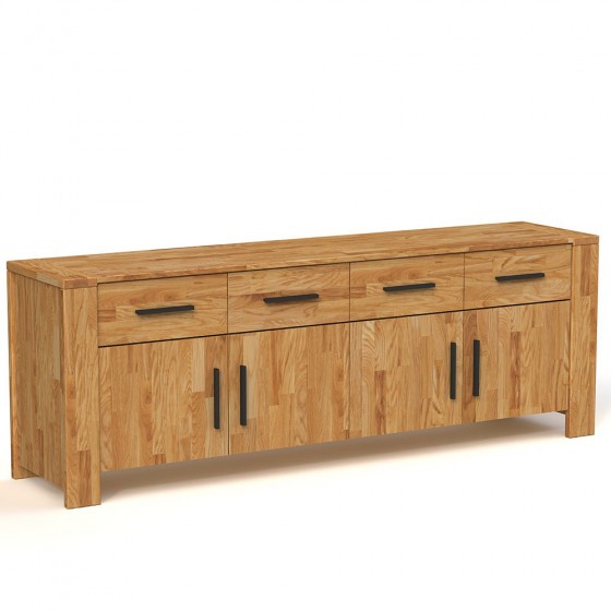 Commode en chêne, 4 portes, 4 tiroirs, Gamme limassol
