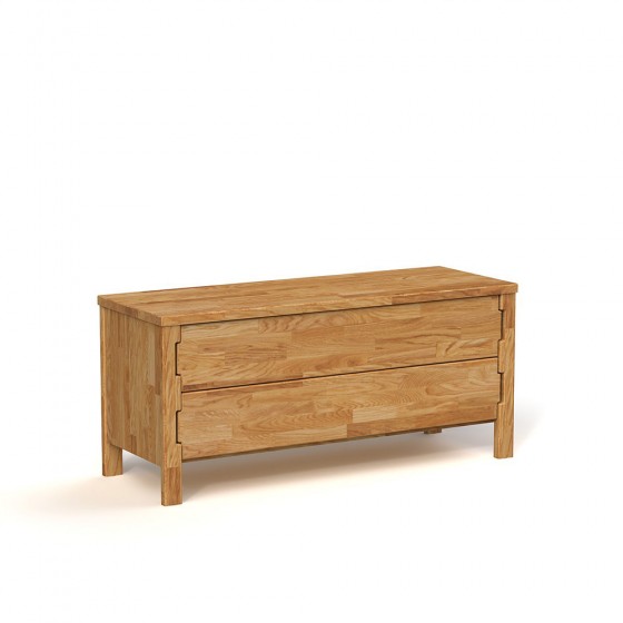 Commode en hêtre, 2 tiroirs, Gamme lac