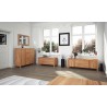 Commode en hêtre, 2 tiroirs, Gamme lac