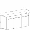 COMMODE DESIGN 3 PORTES ET 3 TIROIRS  ? GAMME SHINE