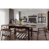 Commode 1 porte 3 tiroirs, couleur bois et noir, Gamme ARIZONA