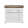 Commode 4 tiroirs, couleur bois et blanc, Gamme EvoBlanc