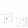 Commode 4 tiroirs, couleur bois et blanc, Gamme EvoBlanc