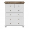 Commode 6 tiroirs, couleur bois et blanc, Gamme EvoBlanc