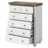 Commode 6 tiroirs, couleur bois et blanc, Gamme EvoBlanc