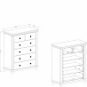 Commode 6 tiroirs, couleur bois et blanc, Gamme EvoBlanc
