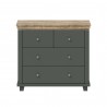 Commode 4 tiroirs, couleur bois et vert, Gamme EvoVert