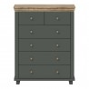 Commode 6 tiroirs, couleur bois et vert, Gamme EvoVert