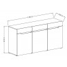 Commode 3 portes,  couleur noir, Gamme KaliAnth