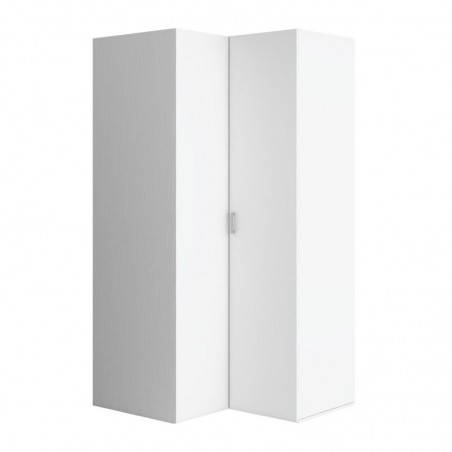 Dressing d'angle en bois blanc, 2 portes, Gamme rimini