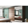 Dressing en chêne foncé, 2 portes coulissantes, 1 miroir, Gamme morat