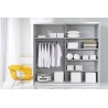 Dressing en chêne foncé, 2 portes coulissantes, 1 miroir, Gamme morat
