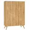 Armoire-Dressing, 3 portes avec penderie, design scandinave,  Gamme benidorm