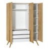 Armoire-Dressing, 3 portes avec penderie, design scandinave,  Gamme benidorm