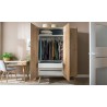 Armoire-Dressing, 3 portes avec penderie, design scandinave,  Gamme benidorm