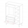 Armoire-Dressing, 3 portes avec penderie, design scandinave,  Gamme benidorm