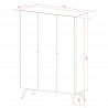 Armoire-Dressing, 3 portes avec penderie, design scandinave,  Gamme benidorm