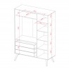 Armoire-Dressing, 3 portes avec penderie, design scandinave,  Gamme benidorm