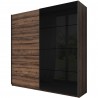 Armoire dressing design 2 portes coulissantes chene et noir , Gamme wesel