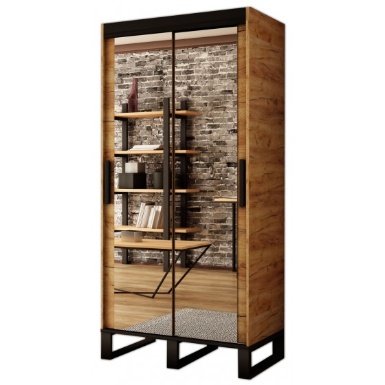 Armoire dressing,  2 portes, 2 penderies et 5 niches,  Gamme RICCIANO_T3