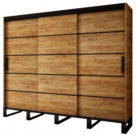 Armoire dressing,  3 portes, 2 penderies, 10 niches et 3 miroirs,  Gamme RICCIANO_V1