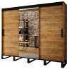 Armoire dressing,  3 portes, 2 penderies, 10 niches et 3 miroirs,  Gamme RICCIANO_T1