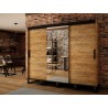 Armoire dressing,  3 portes, 2 penderies, 10 niches et 3 miroirs,  Gamme RICCIANO_T1